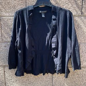 Black Shrug with Ruffle Style detail Size 1X